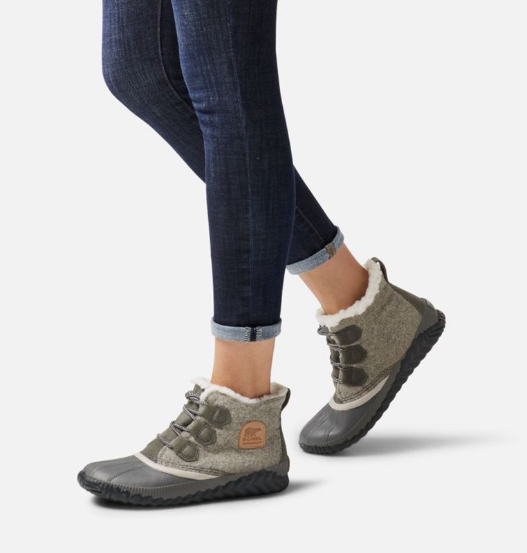 Botines Sorel Mujer - Out N About™ Plus Bajas Verde Oliva/Gris - 98541-TQXJ